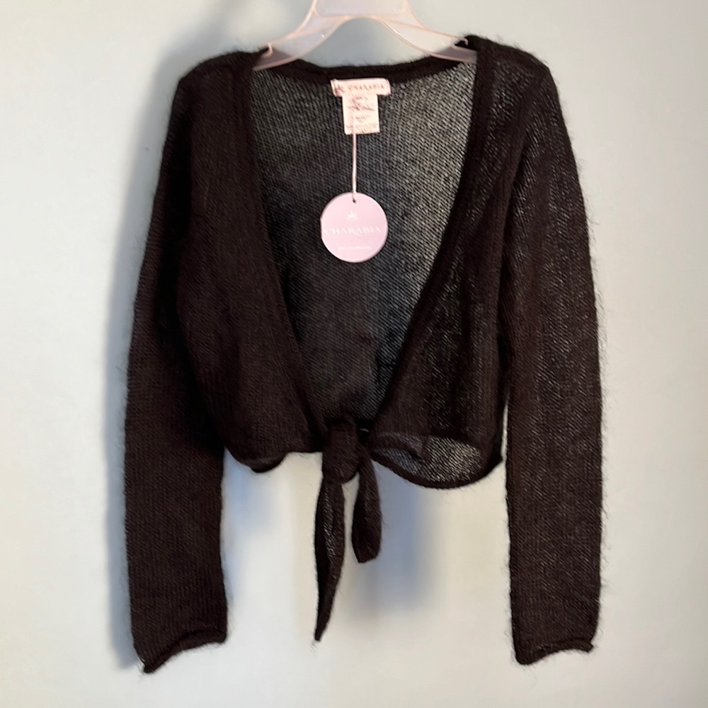 Charabia Girl's one black size 10 and one grey size 8 crossover shrug